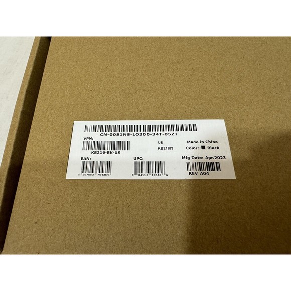 Dell Computer Keyboard New Open Box CN-0081N8-L0300-34T-052T Black Wired - Picture 7 of 7